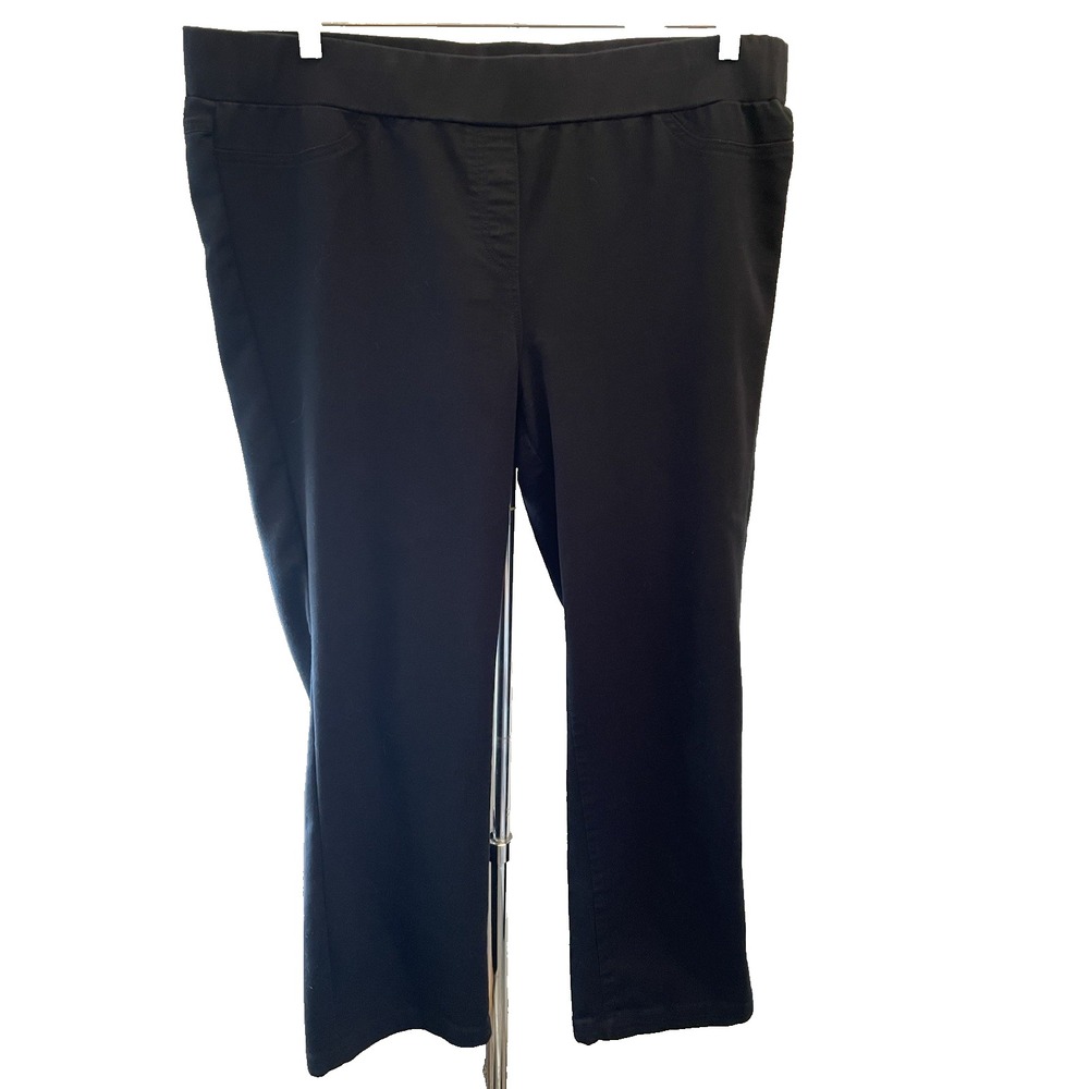 Women's Liz Claiborne Stretch Pull On Pants Stretch Black office casual Size XL